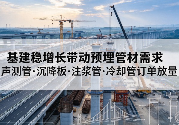 掇刀基建稳增长带动预埋监测管材需求，声测管、沉降板、注浆管订单持续放量